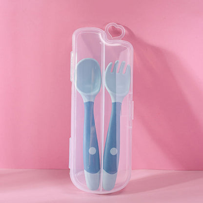 Silicone Twisting Scoop &amp; Fork Kids Tableware Set childrensterritory