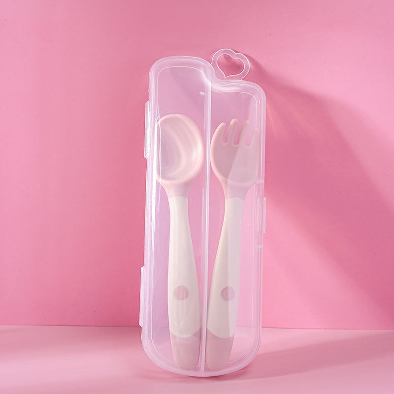 Silicone Twisting Scoop &amp; Fork Kids Tableware Set childrensterritory