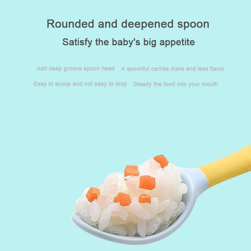 Silicone Twisting Scoop &amp; Fork Kids Tableware Set childrensterritory