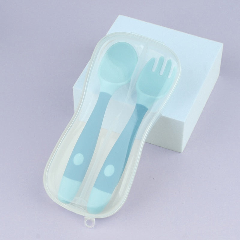 Silicone Twisting Scoop &amp; Fork Kids Tableware Set childrensterritory