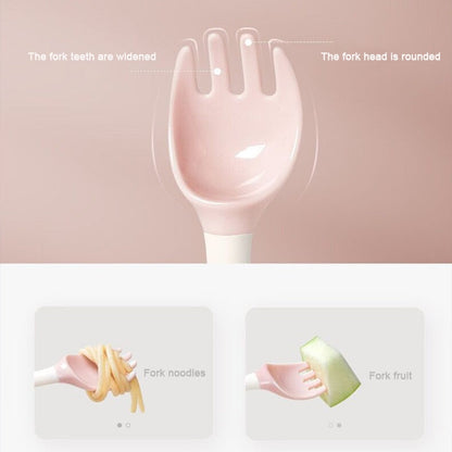 Silicone Twisting Scoop &amp; Fork Kids Tableware Set childrensterritory