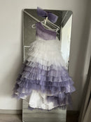 Tiered Tulle One Shoulder Ball Gown for Girls childrensterritory