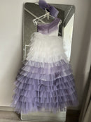 Tiered Tulle One Shoulder Ball Gown for Girls childrensterritory