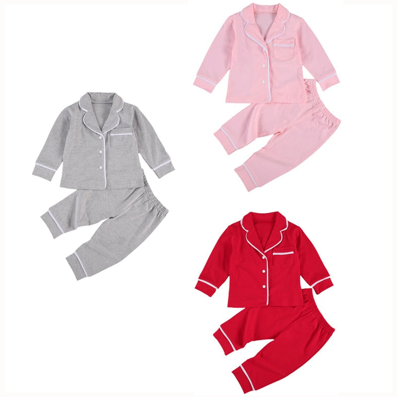 Toddler Girls Boys 2Pcs Cotton Pajama Sets childrensterritory
