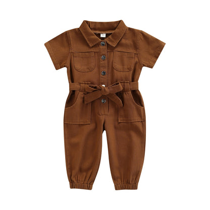 Toddler/Baby Girl’s Casual Fashion Solid Jumpsuit childrensterritory