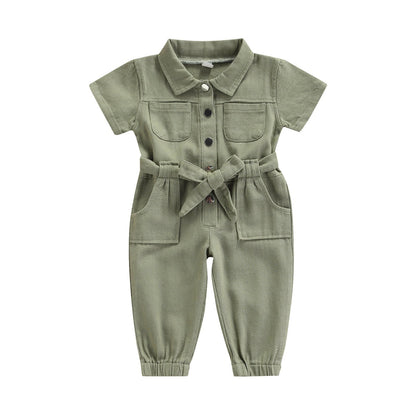 Toddler/Baby Girl’s Casual Fashion Solid Jumpsuit childrensterritory