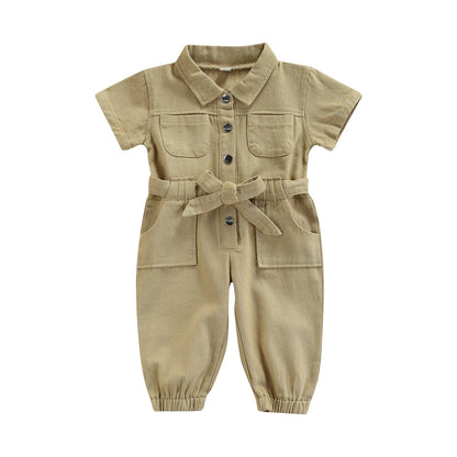 Toddler/Baby Girl’s Casual Fashion Solid Jumpsuit childrensterritory