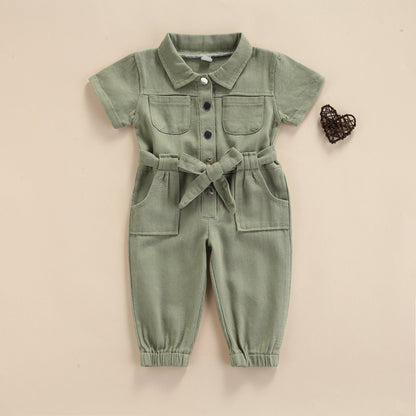 Toddler/Baby Girl’s Casual Fashion Solid Jumpsuit childrensterritory