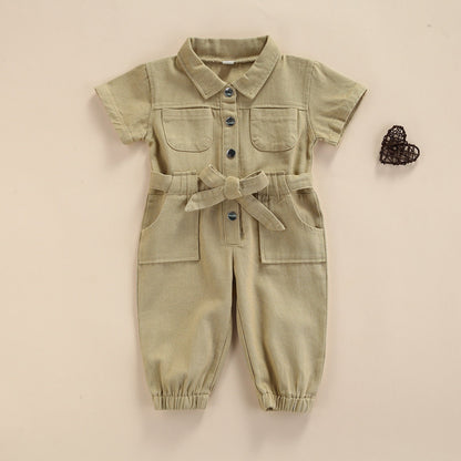 Toddler/Baby Girl’s Casual Fashion Solid Jumpsuit childrensterritory