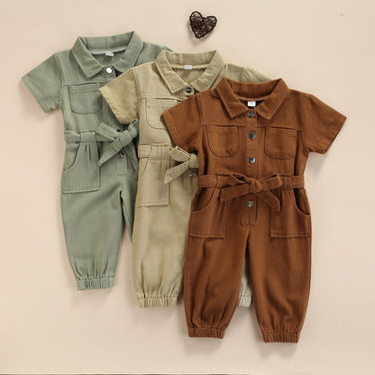 Toddler/Baby Girl’s Casual Fashion Solid Jumpsuit childrensterritory