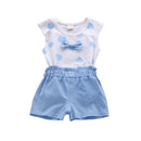 Toddler/Baby Girls Printed Bowknot 2pcs Casual Suit childrensterritory