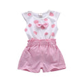 Toddler/Baby Girls Printed Bowknot 2pcs Casual Suit childrensterritory
