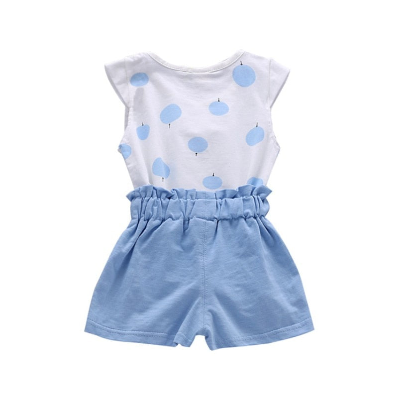 Toddler/Baby Girls Printed Bowknot 2pcs Casual Suit childrensterritory