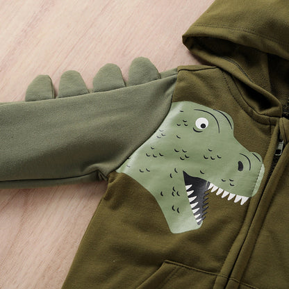 Toddler/Kids Boys Dinosaur Designed Zip Up Hoodies childrensterritory