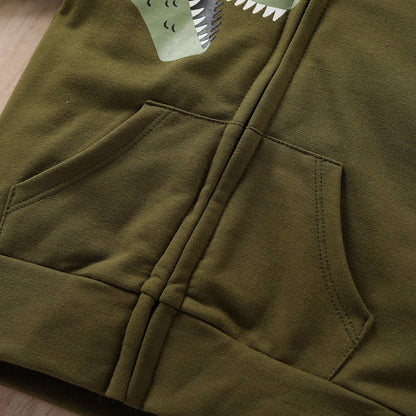 Toddler/Kids Boys Dinosaur Designed Zip Up Hoodies childrensterritory