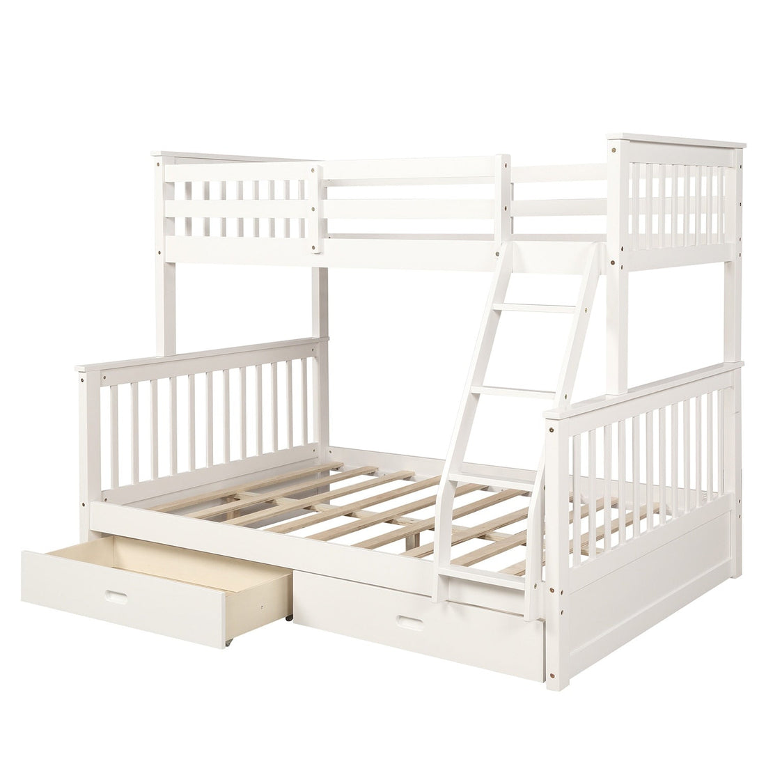 Twin-Over-Full Bunk Bed with Ladders &amp; 2 Storage Drawers childrensterritory
