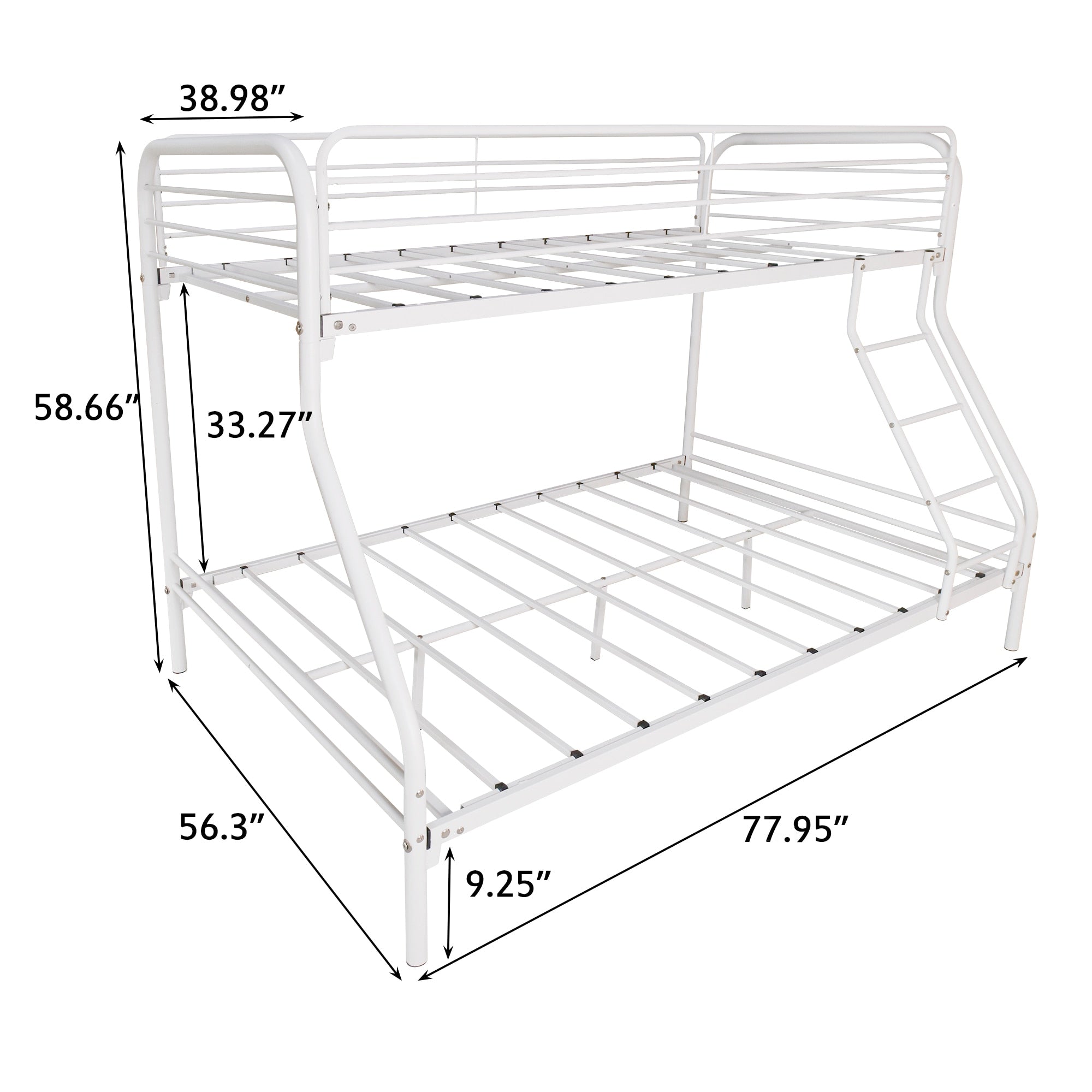 Twin-Over-Full Bunk Metal Bed for Kids Room childrensterritory