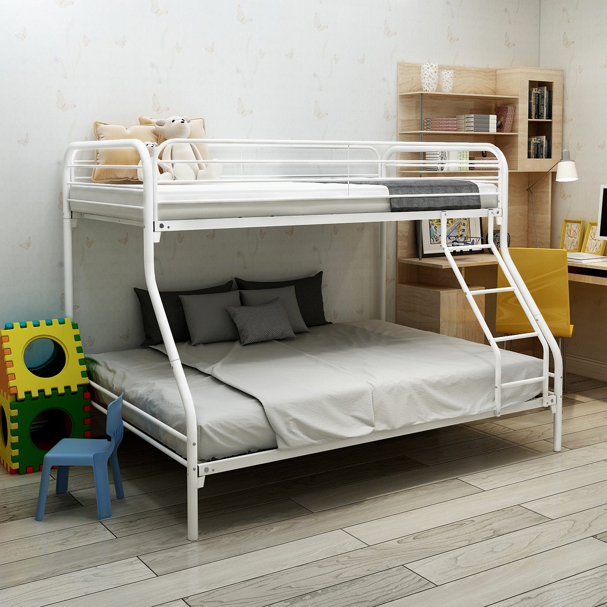 Twin-Over-Full Bunk Metal Bed for Kids Room childrensterritory