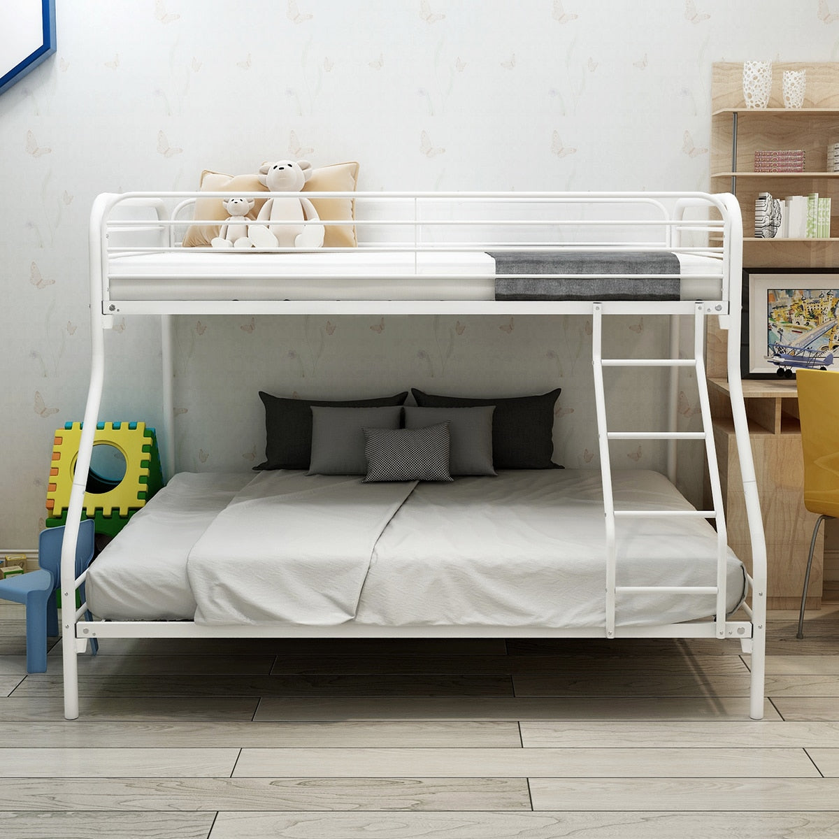 Twin-Over-Full Bunk Metal Bed for Kids Room childrensterritory