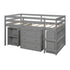 Twin Size Loft Bed Frame with Cabinet & Portable Desk childrensterritory