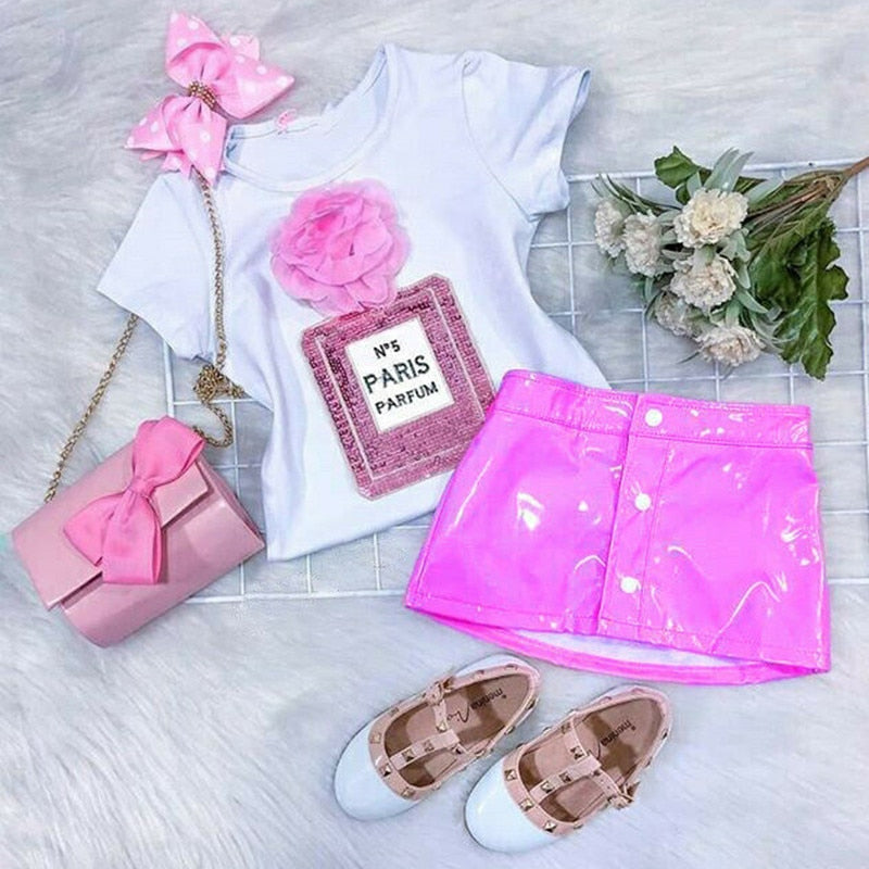 Kids Girl 2 Piece Floral Print Summer Fashion Outfits childrensterritory