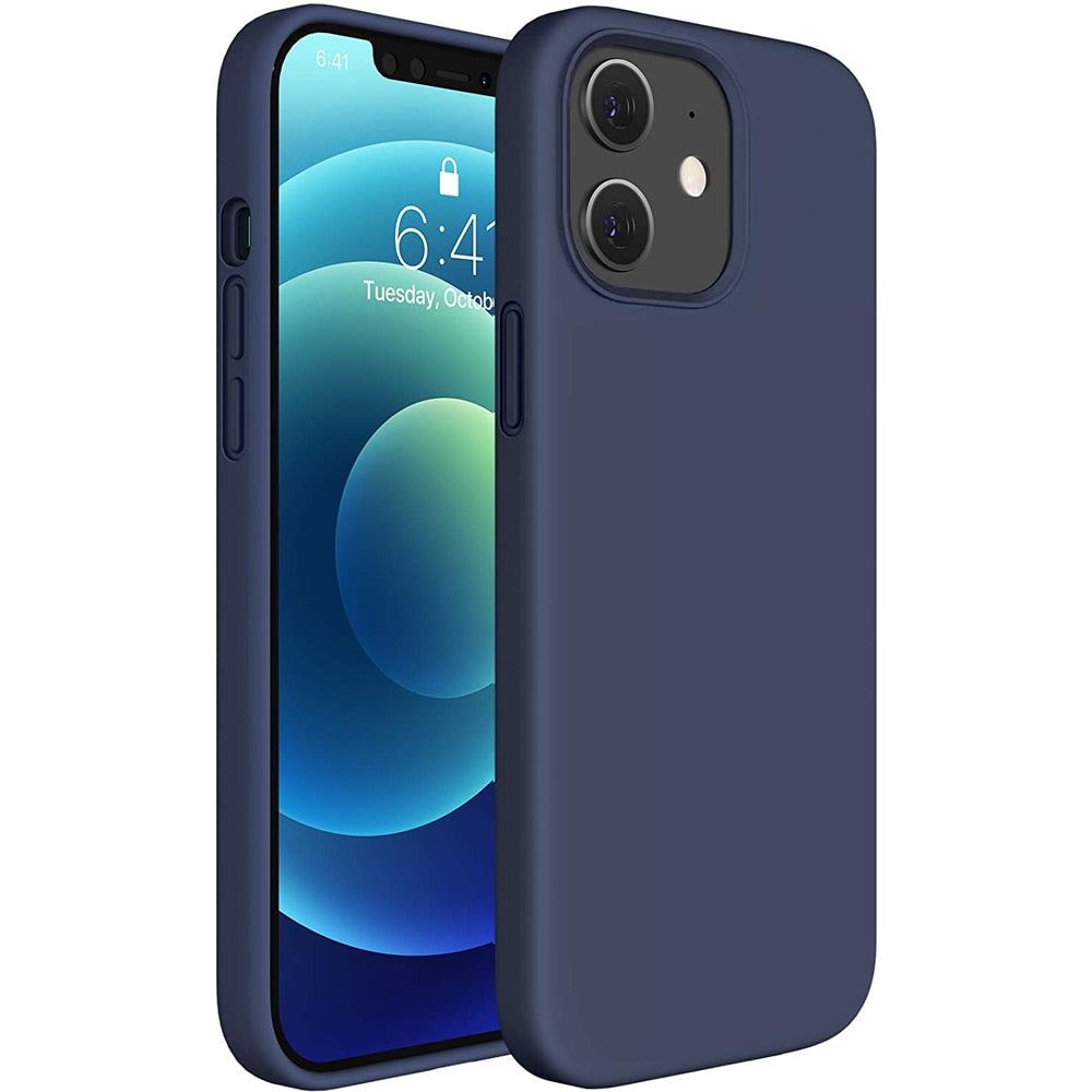 Ultra Thin Liquid Silicone Case For iPhone 12 Pro Max Mini childrensterritory