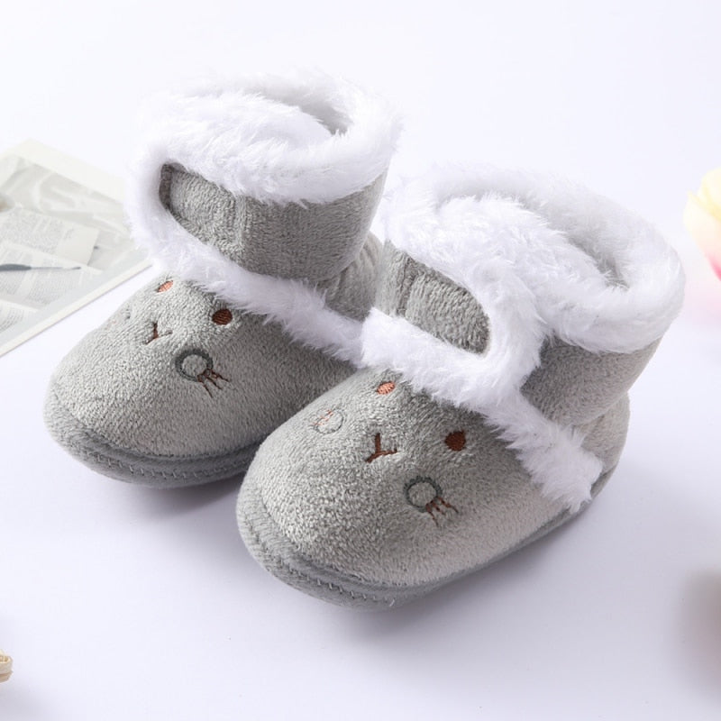 Warm Soft Sole Fur Snow Boots for Newborn 0-18M childrensterritory