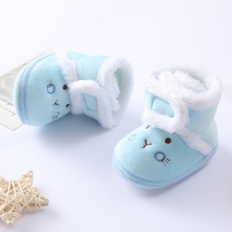 Warm Soft Sole Fur Snow Boots for Newborn 0-18M childrensterritory