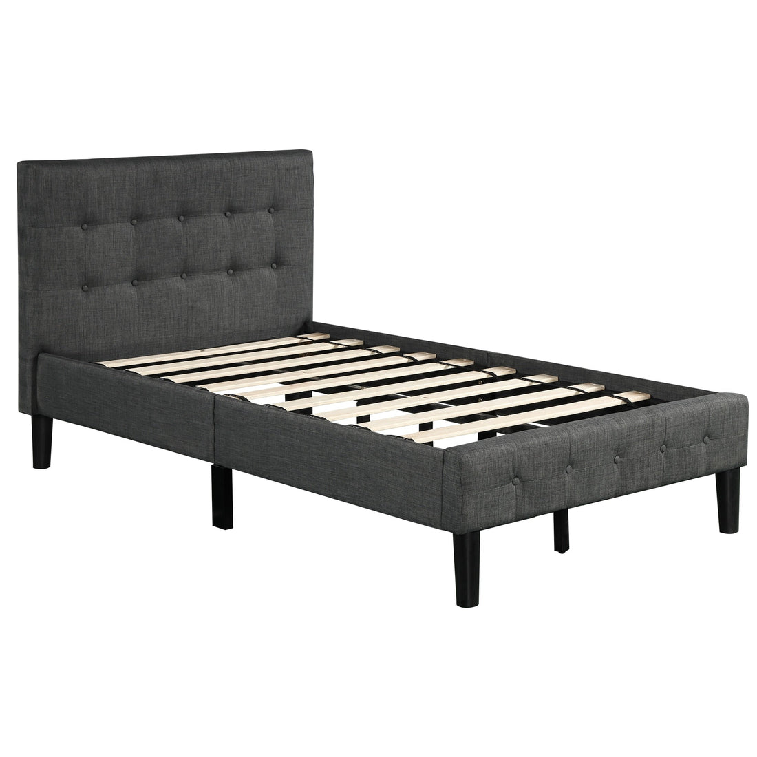 Wood Platform Bed with Tufted Headboard &amp; Footboard childrensterritory