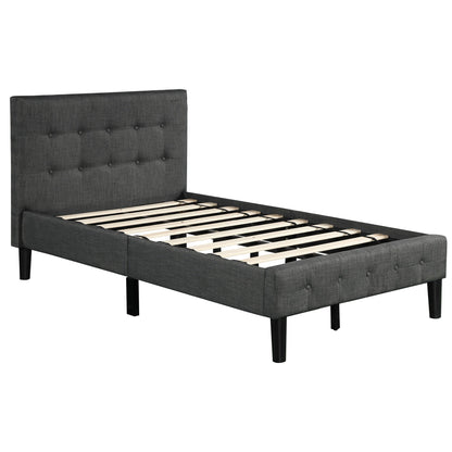 Wood Platform Bed with Tufted Headboard &amp; Footboard childrensterritory