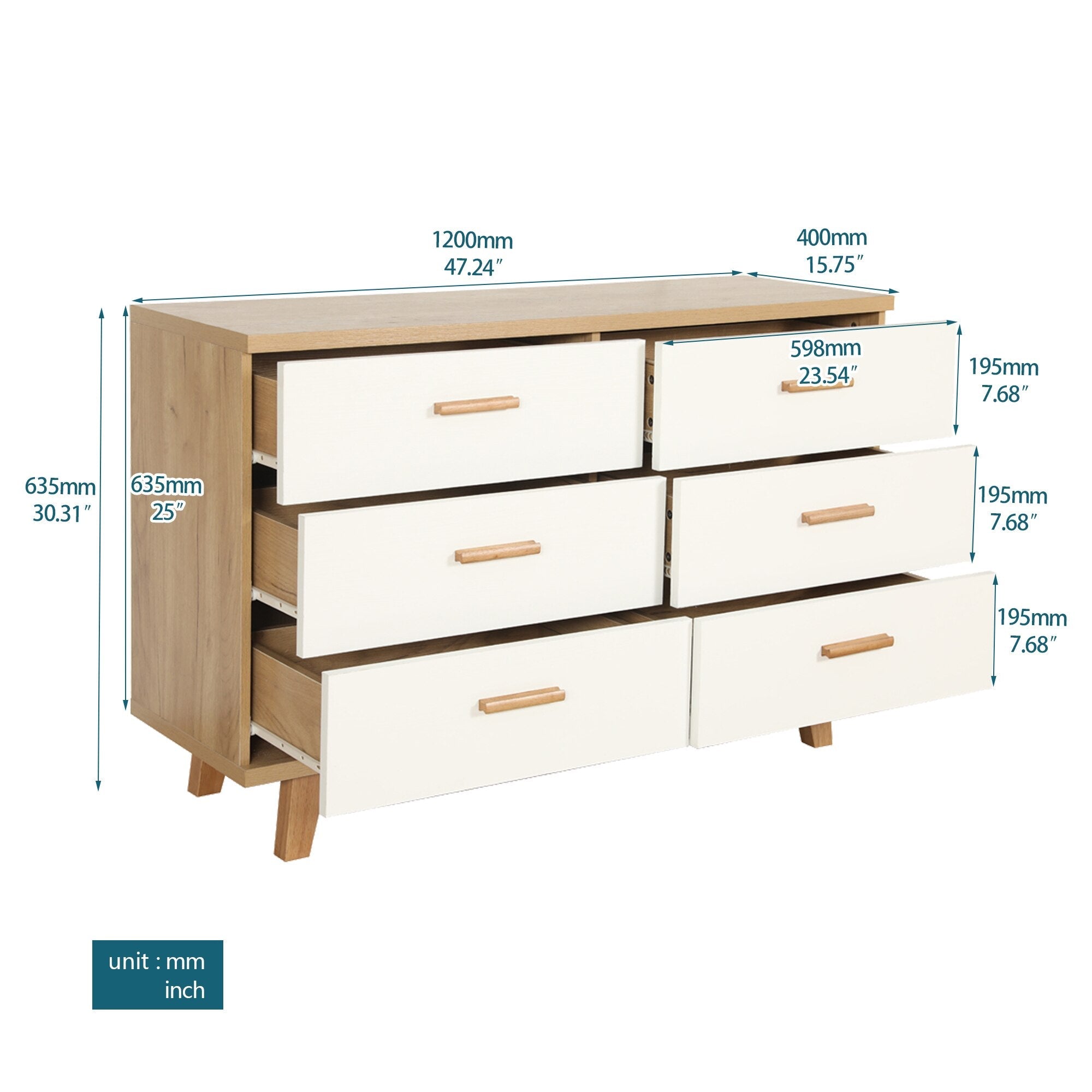 Wooden Drawer Storage Cabinet w/Solid Handles &amp; Foot Stand childrensterritory