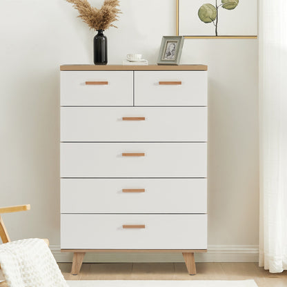 Wooden Drawer Storage Cabinet w/Solid Handles &amp; Foot Stand childrensterritory