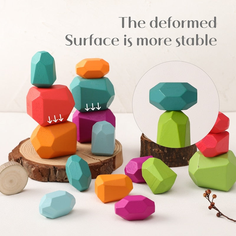 Wooden Rainbow Building Blocks Montessori Toys childrensterritory