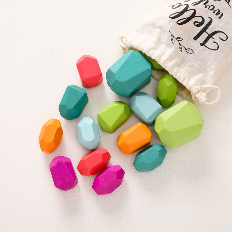Wooden Rainbow Building Blocks Montessori Toys childrensterritory