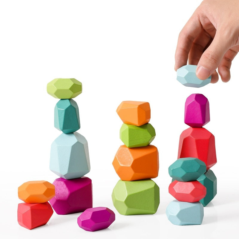 Wooden Rainbow Building Blocks Montessori Toys childrensterritory