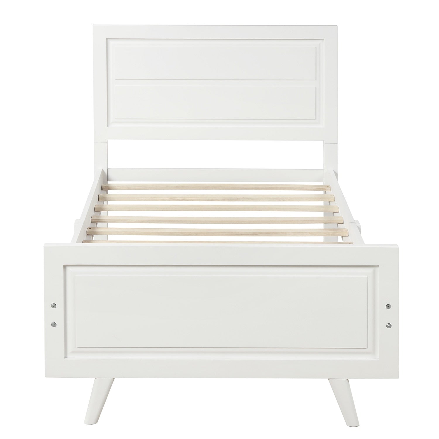 Wooden Twin Bed Frame with Headboard and Slat childrensterritory