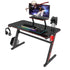 Z Shape Black MDF Gaming Desk with PC Holder childrensterritory
